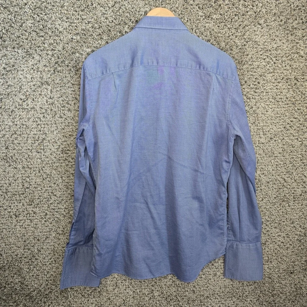 Banana Republic Dress Shirt Mens 16-16.5 Large Blue Egyptian Cotton‎ Fitted